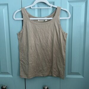 Putumayo Womens Tan Tank Top Medium Boho Hippie Minimalist Lagenlook Neutral